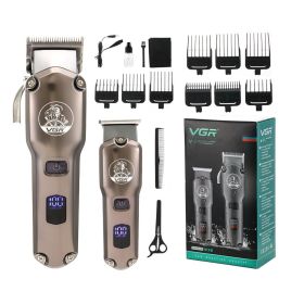 High Power Oil Head Push White Hair Clipper LCD Display