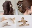 Hair Claw Clip, Elegant Metal Claw Clip, Large Jaw Clip Hair Clamp [C]