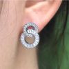 Huitan Dazzling Crystal Zircon Shape 8 Women Stud Earring Fashion Jewelry Wedding Party Office Lady Versatile Earrings Hot Sale