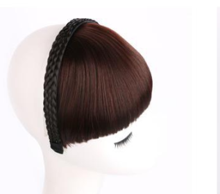 Secret Bang & Braid Headband (Option: Dark brown)