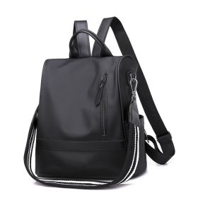 Women Backpack Purse Waterproof Anti-theft Daypack Lightweight School Shoulder Bag (Color: Black)