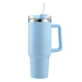 40oz Stainless Steel Handle Bottle Car Cup Double-layer Vacuum Iced Beer Cup Outdoor Portable Travel Insulation Cup (Color: Sky Blue, size: 40oz)