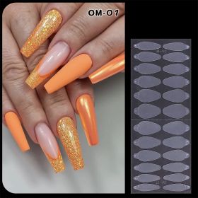 1 Bag Hot Nail Crystal Nail Die Acrylic Tips French Nail Sticker No Need Matte Nail Form Mould Extension Gel 24 Pieces of Mold French Paste (Kinds: OM-01)