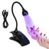 Mini UV Nail Lights Dryer Led Lamp Ultraviolet Flexible USB Clip-On Desk Gel Curing Manicure Pedicure Salon Tools