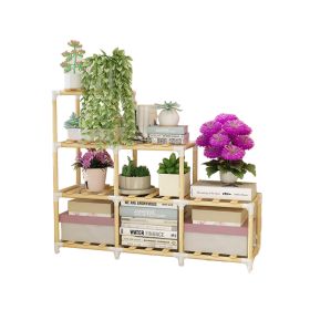 Wooden Multi-Tiered Plant Stand Perfect for Indoor and Outdoor Flower Display (size: A9)