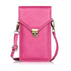 Phone Shoulder Bag, PU Leather Purse Crossbody Cell Phone Bag Multipurpose Cell Phone Shoulder Bag,Mobile Pouch Flip Cover Shoulder Bag (Color: Pink, size: M)