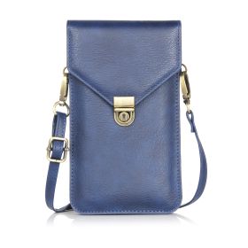 Phone Shoulder Bag, PU Leather Purse Crossbody Cell Phone Bag Multipurpose Cell Phone Shoulder Bag,Mobile Pouch Flip Cover Shoulder Bag (Color: Blue, size: M)