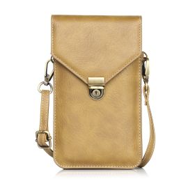 Phone Shoulder Bag, PU Leather Purse Crossbody Cell Phone Bag Multipurpose Cell Phone Shoulder Bag,Mobile Pouch Flip Cover Shoulder Bag (Color: Yellow, size: M)