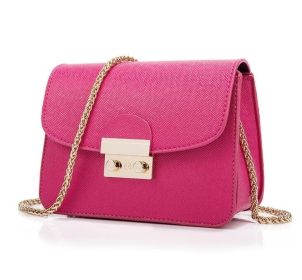 Women Bags PU Leather Messenger Bag Clutch Bags Designer Mini Shoulder Bag Women Handbag Hot Sale Purse (Color: Pink, size: M)