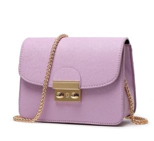 Women Bags PU Leather Messenger Bag Clutch Bags Designer Mini Shoulder Bag Women Handbag Hot Sale Purse (Color: Purple, size: M)