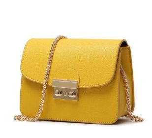 Women Bags PU Leather Messenger Bag Clutch Bags Designer Mini Shoulder Bag Women Handbag Hot Sale Purse (Color: Gold, size: M)