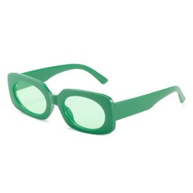 Fashion Rectangle Sunglasses Women Candy Color Glasses Retro Sunglass Female Luxury Designer Eyewear UV400 Sun Glass Shades (Lens Color: green)