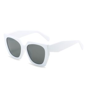 Fashion Polygonal Sunglasses Women Largef Rame Glasses Retro Sunglass Men Luxury Designer Eyewear UV400 Sun Glass Gradient Shade (Lens Color: white gray)