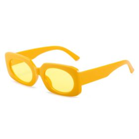 Fashion Rectangle Sunglasses Women Candy Color Glasses Retro Sunglass Female Luxury Designer Eyewear UV400 Sun Glass Shades (Lens Color: yellow)