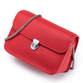 Fashion Women Shoulder Bag Genuine Leather Small Handbag Casual Lady Crossbody  New Arrival (Color: Red)