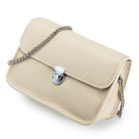 Fashion Women Shoulder Bag Genuine Leather Small Handbag Casual Lady Crossbody  New Arrival (Color: Beige)