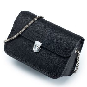 Fashion Women Shoulder Bag Genuine Leather Small Handbag Casual Lady Crossbody  New Arrival (Color: Black)