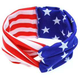 Independence Day American Flag Knotted Headband Accessories (Color: Blue, Size/Age: Average Size (0-12Y))