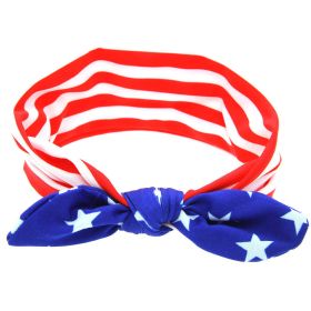 Independence Day American Flag Knotted Headband Accessories (Color: White, Size/Age: Average Size (0-12Y))