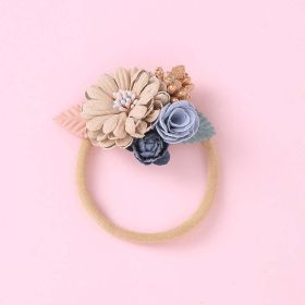 Baby Floral Decoration Design Elastic Hair Rope (Color: Light Pink, Size/Age: Average Size (0-8Y))