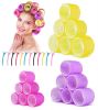 Jumbo Hair Rollers; 30 Packs Large Hair Rollers for Long Medium Hair; 3 Size Self Grip Hair Rollers Women Curls at Home (6√óJumbo+6√óLarge+6√óMedium)