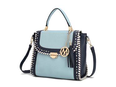 MKF Collection Flora Satchel bag Vegan Leather Women by Mia k (Color: Baby Blue, Material: Vegan Leather)