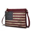 MKF Collection Madeline Printed Flag Vegan Leather Women Crossbody Bag by Mia K