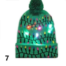 Pom Pom Party Holiday Hats With LED Lights (Style: STYLE # 7)