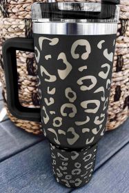 Rose Leopard Spotted 304 Stainless Double Insulated Cup 40oz (Color: Black, size: ONE SIZE)