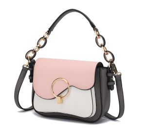 MKF Collection Fantasia Solid Crossbody Bag by Mia K (Color: Charcoal-White, Material: Vegan Leather)