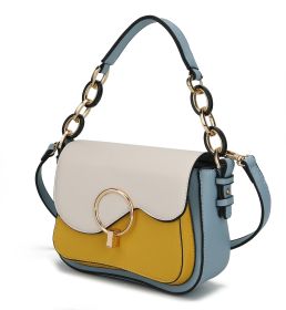 MKF Collection Fantasia Solid Crossbody Bag by Mia K (Color: Yellow, Material: Vegan Leather)