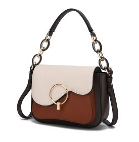 MKF Collection Fantasia Solid Crossbody Bag by Mia K (Color: Coffee-Cognac, Material: Vegan Leather)