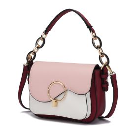 MKF Collection Fantasia Solid Crossbody Bag by Mia K (Color: Wine-White, Material: Vegan Leather)