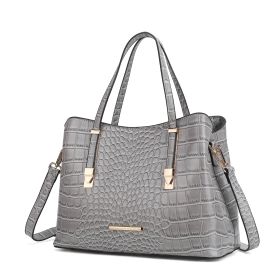 MKF Collection Aurelia Crocodile Embossed Vegan Leather Women Tote Handbag by Mia K (Color: Grey, Material: Vegan Leather)