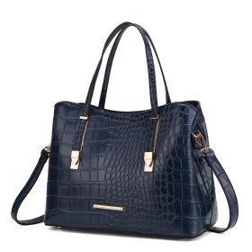 MKF Collection Aurelia Crocodile Embossed Vegan Leather Women Tote Handbag by Mia K (Color: Navy, Material: Vegan Leather)