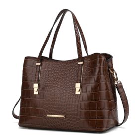 MKF Collection Aurelia Crocodile Embossed Vegan Leather Women Tote Handbag by Mia K (Color: Coffee, Material: Vegan Leather)