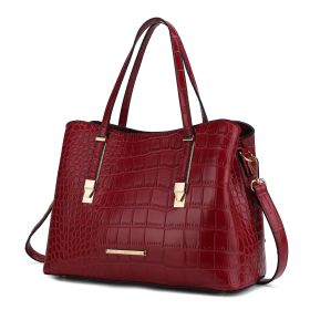 MKF Collection Aurelia Crocodile Embossed Vegan Leather Women Tote Handbag by Mia K (Color: Wine, Material: Vegan Leather)