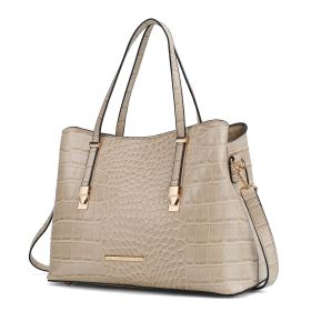 MKF Collection Aurelia Crocodile Embossed Vegan Leather Women Tote Handbag by Mia K (Color: Taupe, Material: Vegan Leather)