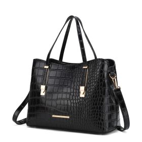 MKF Collection Aurelia Crocodile Embossed Vegan Leather Women Tote Handbag by Mia K (Color: Black, Material: Vegan Leather)