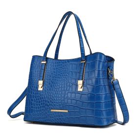 MKF Collection Aurelia Crocodile Embossed Vegan Leather Women Tote Handbag by Mia K (Color: Royal Blue, Material: Vegan Leather)