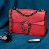 Crossbody Shoulder Square Purse For Women - Fashion Embossed Snake-Print Leather Handbag Metal Chain satchel Tote Bag