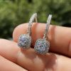 Huitan Luxury Bridal Wedding Engagement Drop Earrings with Cubic Zirconia Silver Color Elegant Women Accessories Fashion Jewelry