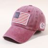 New baseball hat washed and made old letters peaked cap tide men and women American flag cotton multicolor hat