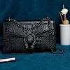 Crossbody Shoulder Square Purse For Women - Fashion Embossed Snake-Print Leather Handbag Metal Chain satchel Tote Bag