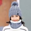 Winter Beanie Hat Scarf Set Women Warm Knitting Skull Cap