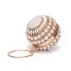 Round Evening Bag Clutch Ladies Metal Bag Women's Party Handbag Pearl Decoration