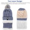 Winter Beanie Hat Scarf Set Women Warm Knitting Skull Cap