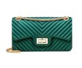 Women Fashion Shoulder Bag Jelly Clutch Handbag Quilted Crossbody Bag with Chain