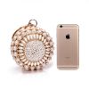 Round Evening Bag Clutch Ladies Metal Bag Women's Party Handbag Pearl Decoration