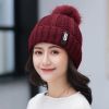 Winter Beanie Hat Scarf Set Women Warm Knitting Skull Cap